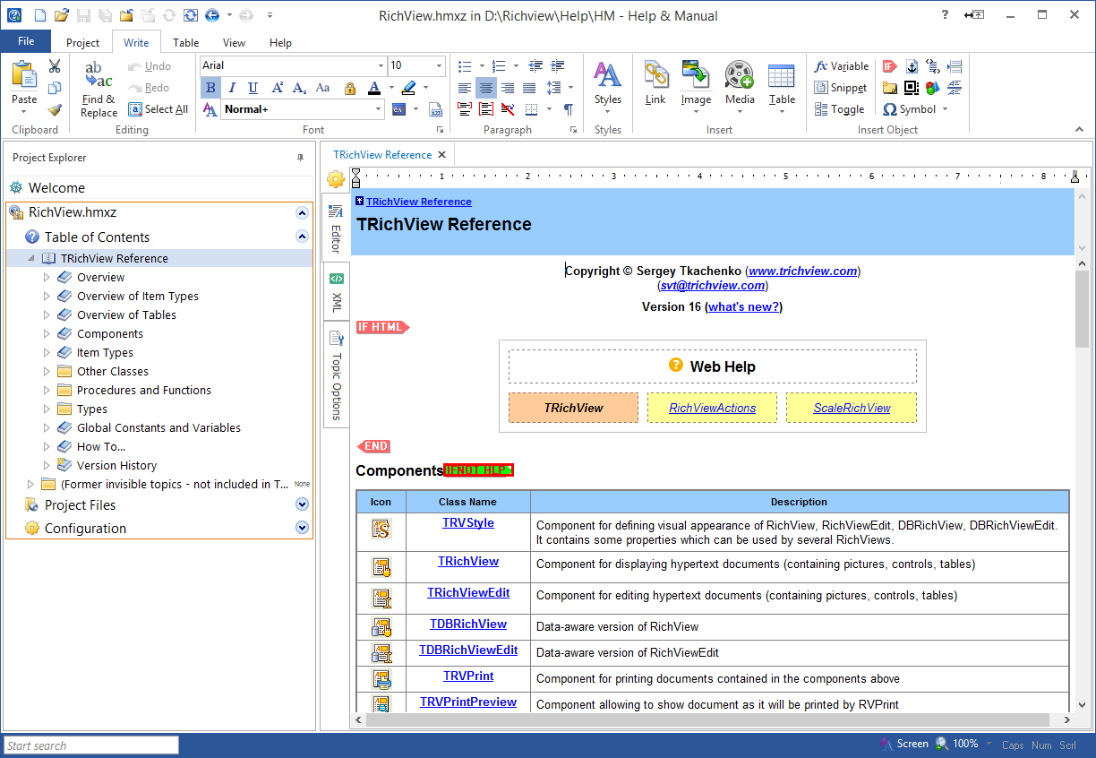 Editing help for TRichView in Help and Manual 7 Editing help for TRichView in Help and Manual 7